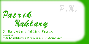 patrik maklary business card